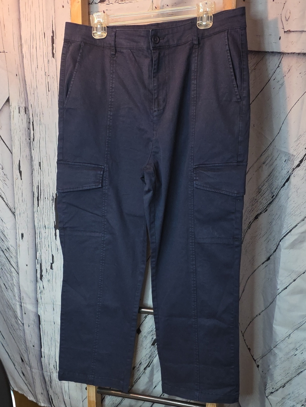 Well Worn Womens Navy Cargo Pants Size 12